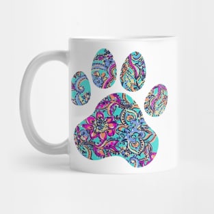 Bright Floral Paw Print Mug